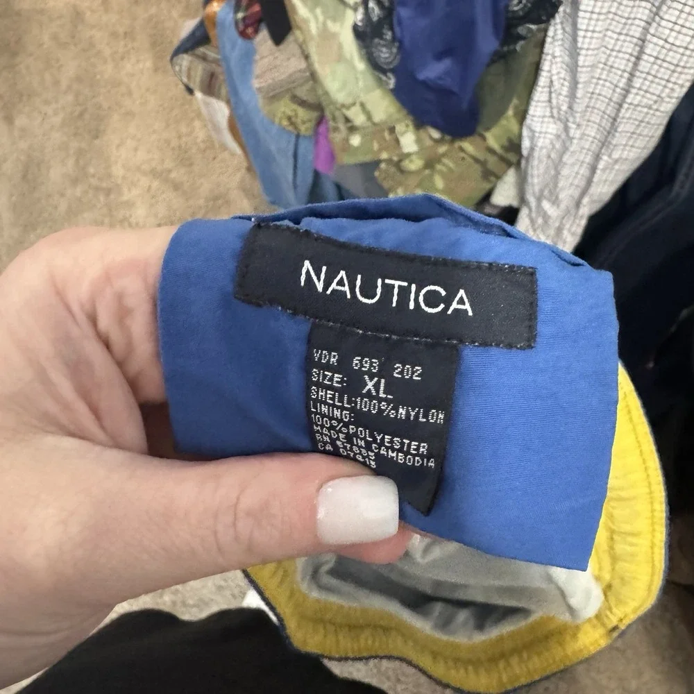 Nautica Swim Trunks Mens XL Blue Drawstring Waist‎ Pockets VTG